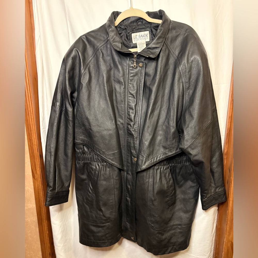 Liz Baker Essentials Black Leather Jacket *vintage*